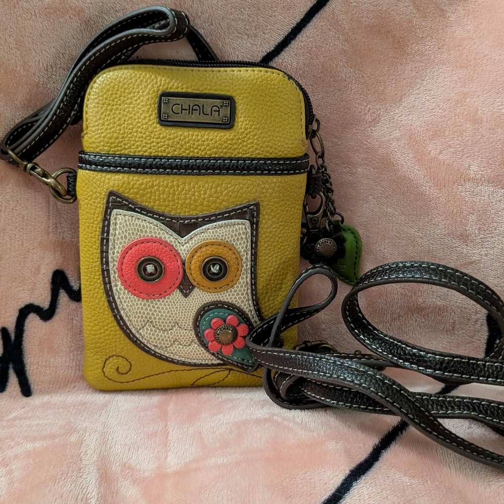 Chala Yellow Owl Crossbody Bag